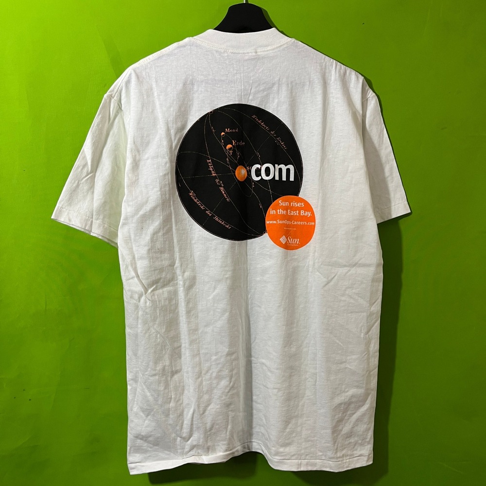 90s Single Vintage Sun Microsystems Oneita Power-T White Tech‎ Promo Shirt Large